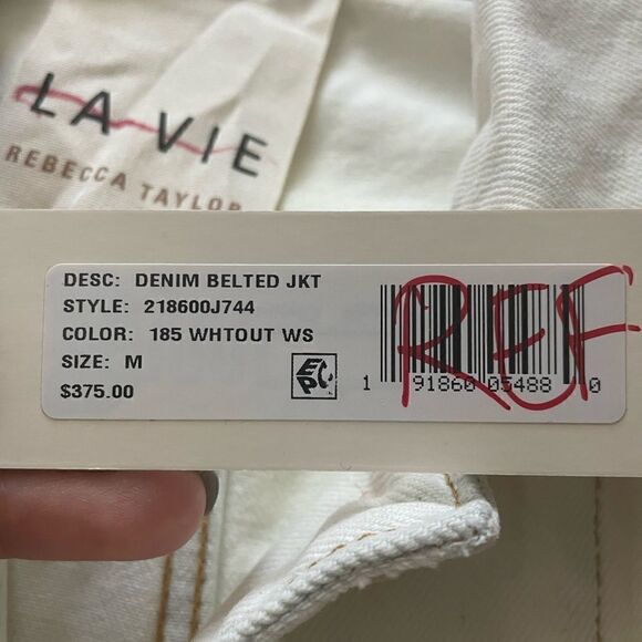 REBECCA TAYLOR LA VIE DENIM BELTED JACKET SIZE M - Picture 10 of 10